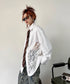 Lace Switch Stripe Blouse